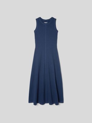 The Organic Cotton Waffle Tank Dress | Navy