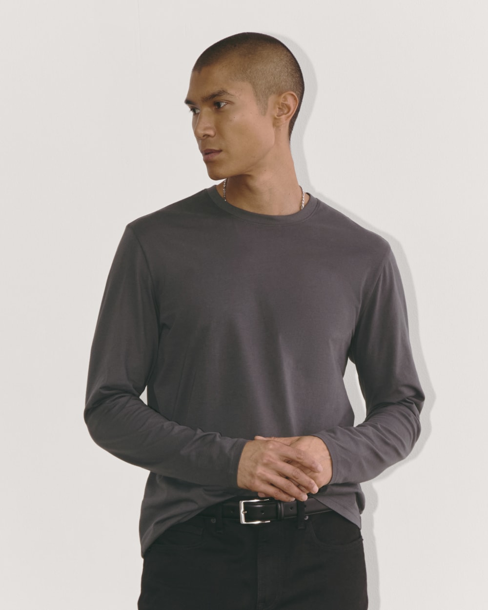 The Essential Organic Long-Sleeve Tee | Graphite