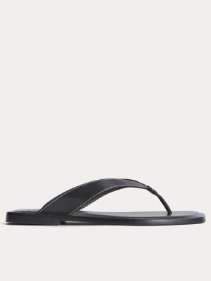 The Leather Flip Flop |  Black