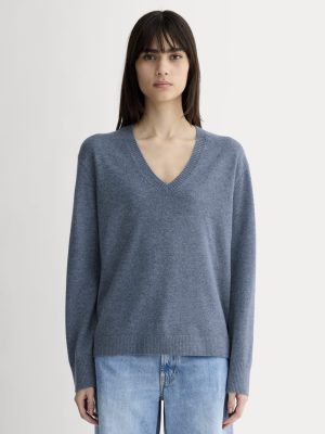 The Classic V in Cashmere | Denim Blue