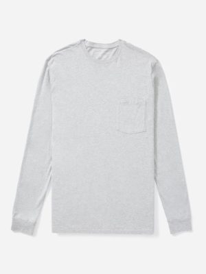 The Organic Cotton Long-Sleeve Pocket Tee | Heathered Grey