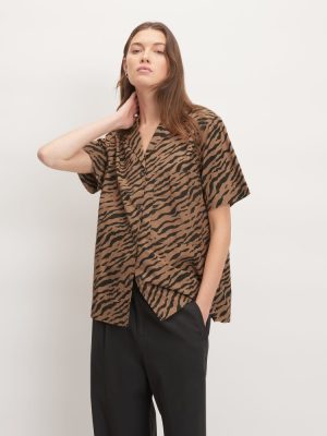 The Poplin Shirt | Tiger Stripe Toasted Coconut