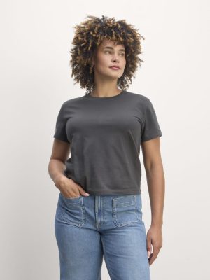 The Box-Cut Tee in Essential Cotton | Graphite | No Pocket