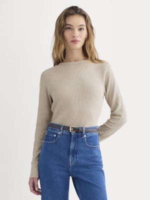 Slim-Fit Crew in Cozy Waffle | Heathered Oatmeal