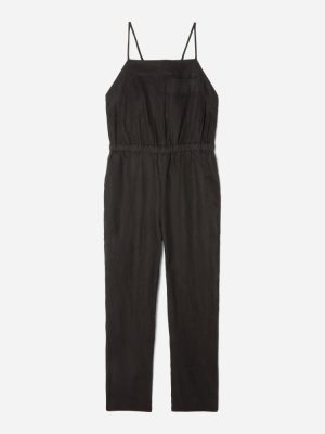 The Linen Shoestring Jumpsuit | Black