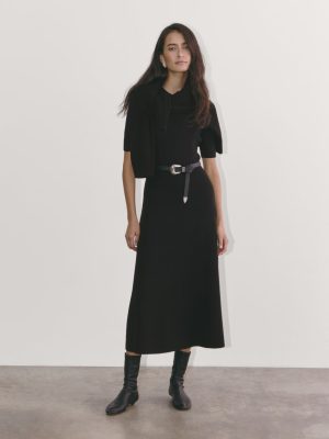 The Ribbed Sweater Dress | Black