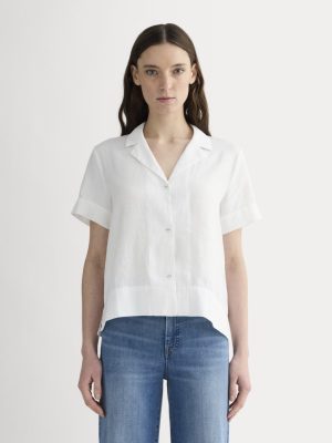 The Notch Shirt in Linen | White