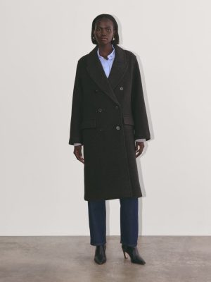 The Double-Breasted Coat in Wool | Heather Charcoal