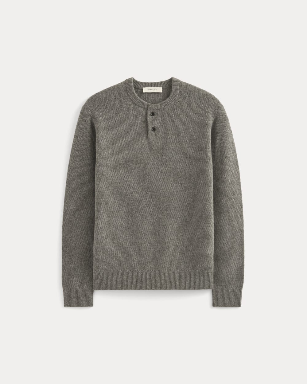 Henley in Wool Cashmere | Heather Charcoal - Image 2