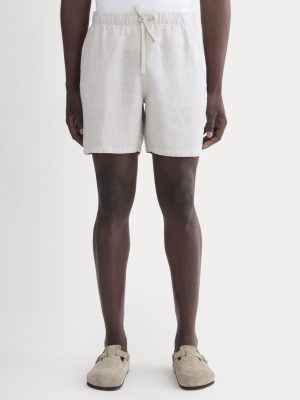The Linen Easy Short | Stone / White