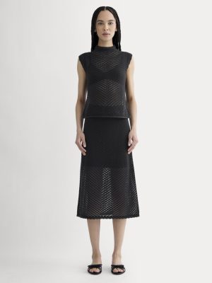 The Lace Knit Skirt | Black