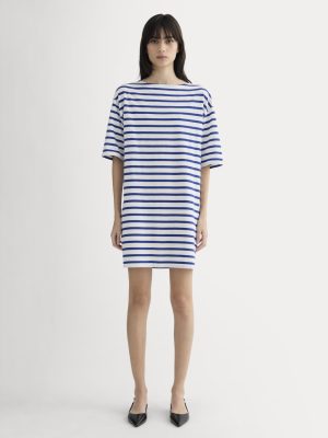 The Mariner Dress | Bone / Mazarine Blue