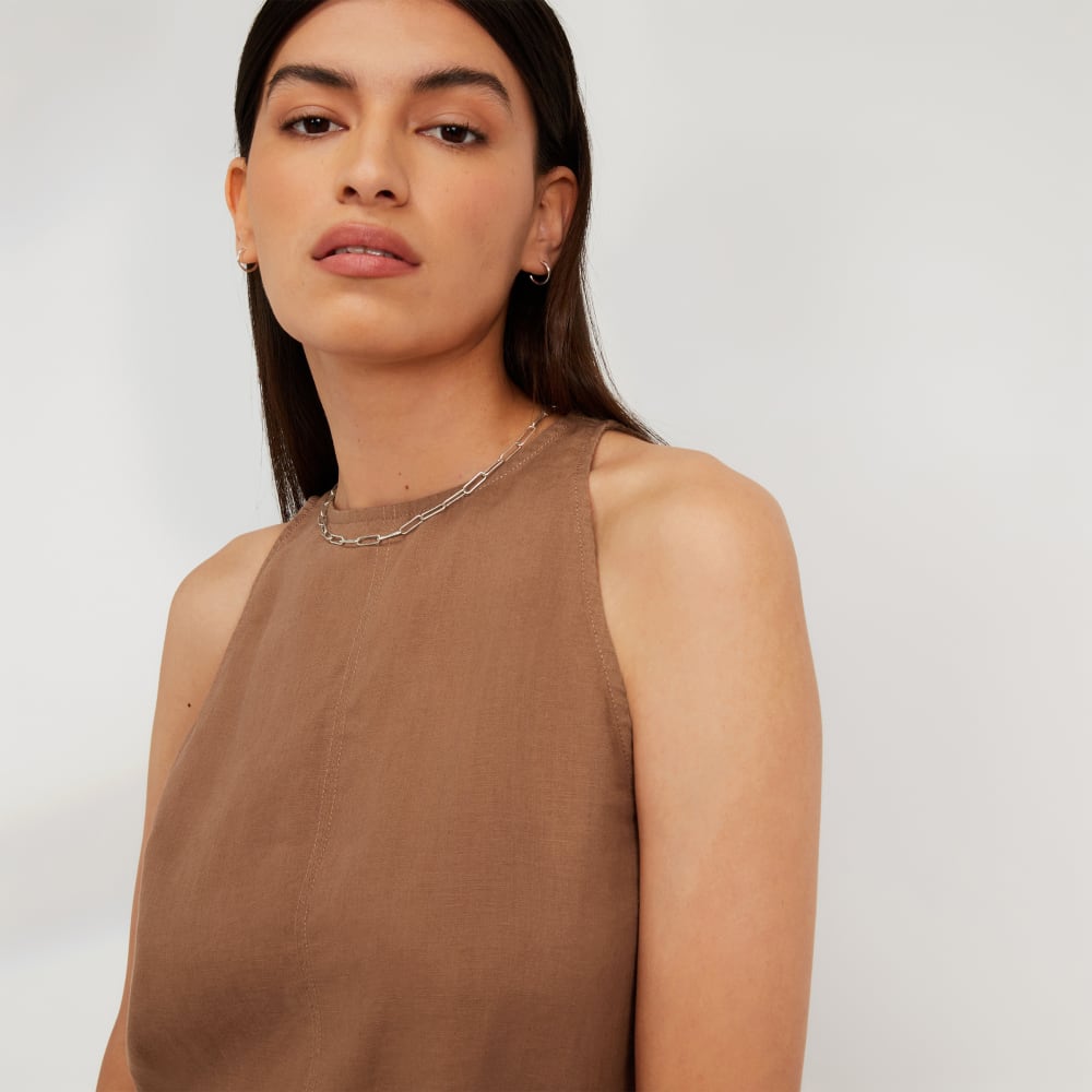 The Linen High-Neck Tank | Carob Brown - Image 4