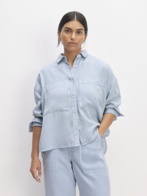 The Boxy Overshirt in Buttersoft | Chambray Blue