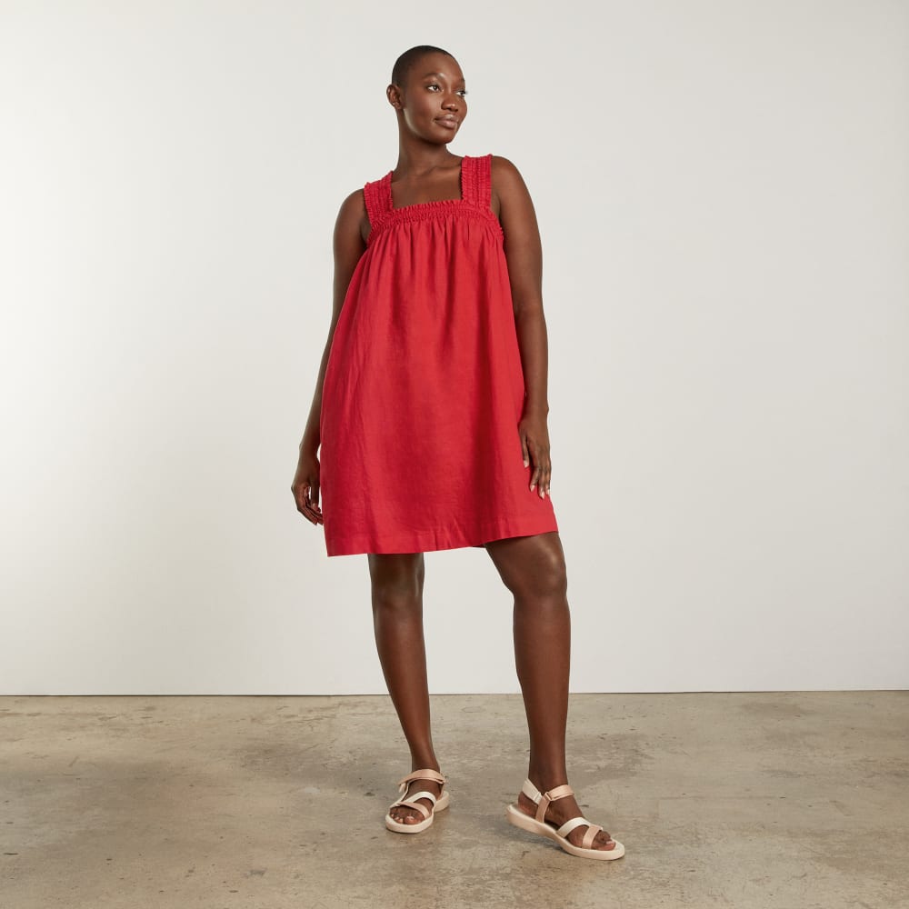 The Smocked Linen Dress | Goji Berry - Image 2