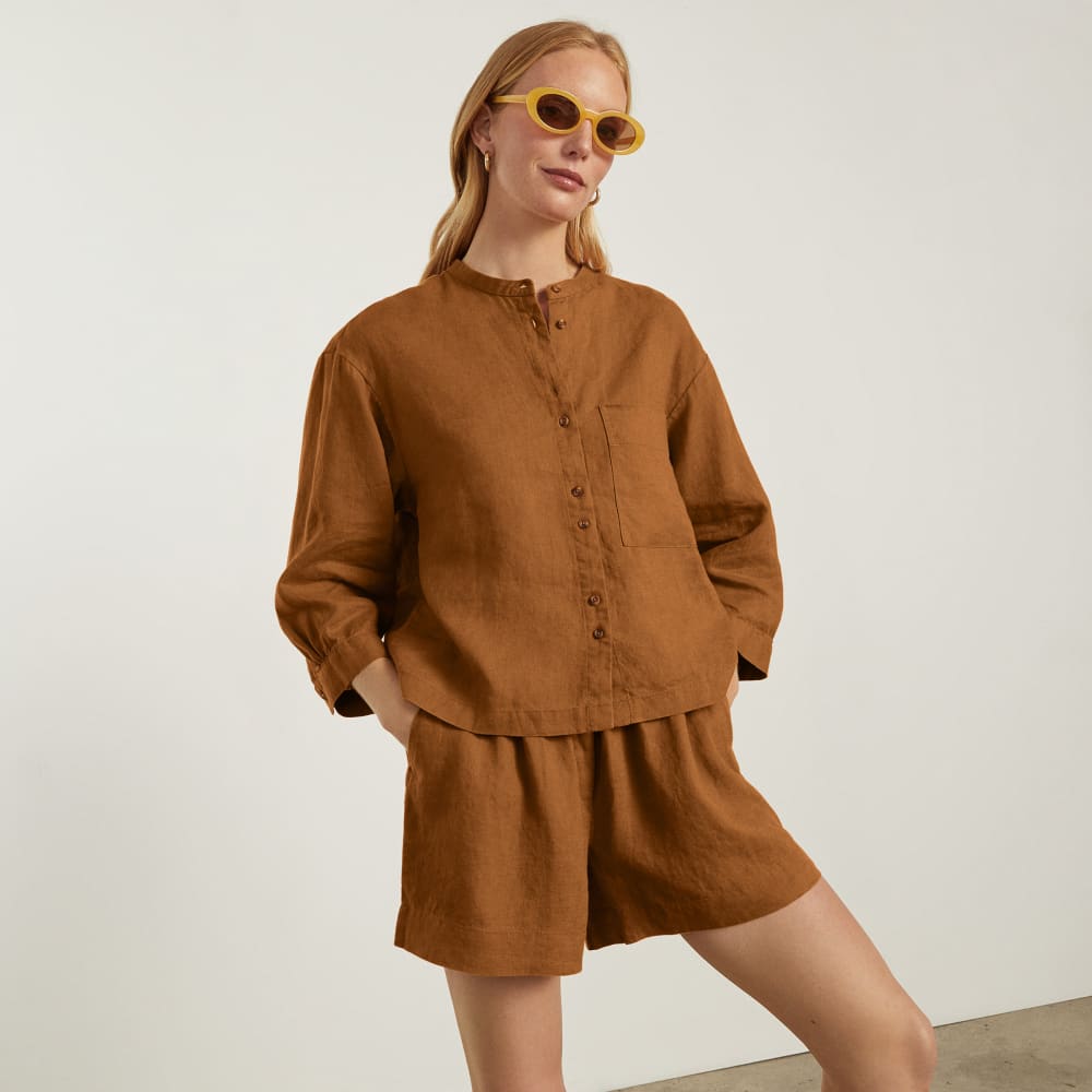 The Linen Billow Blouse | Tawny Brown - Image 6