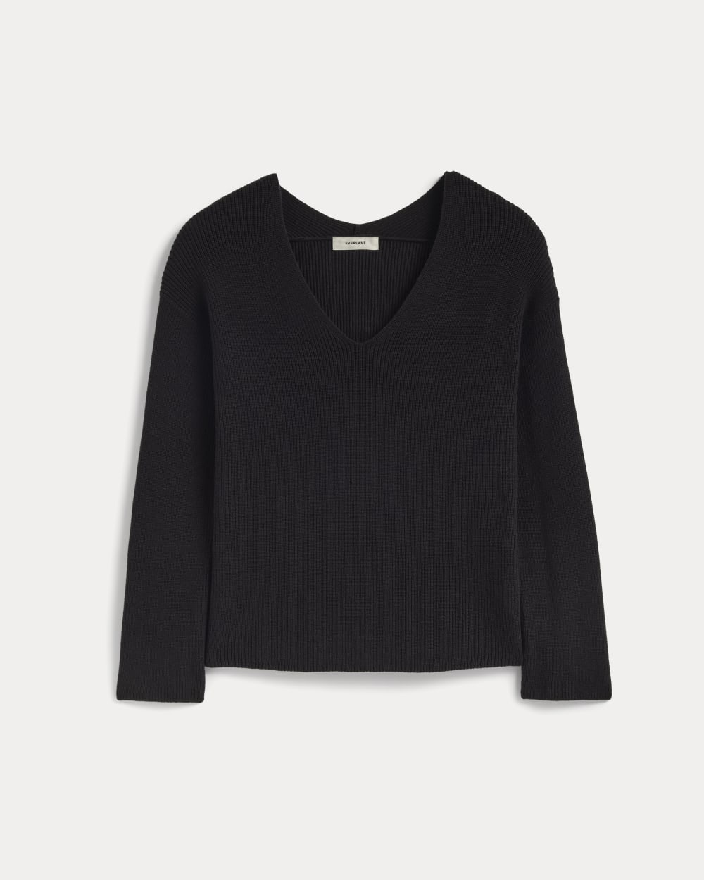 The Slouchy V-Neck in Everyday Cotton | Black - Image 2