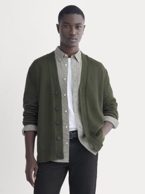 The Classic Cardigan in Everyday Cotton | Dark Green
