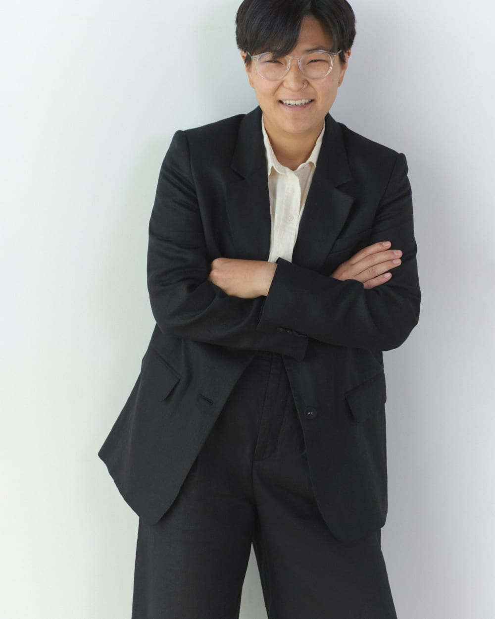 The Oversized Blazer in Linen | Black - Image 7