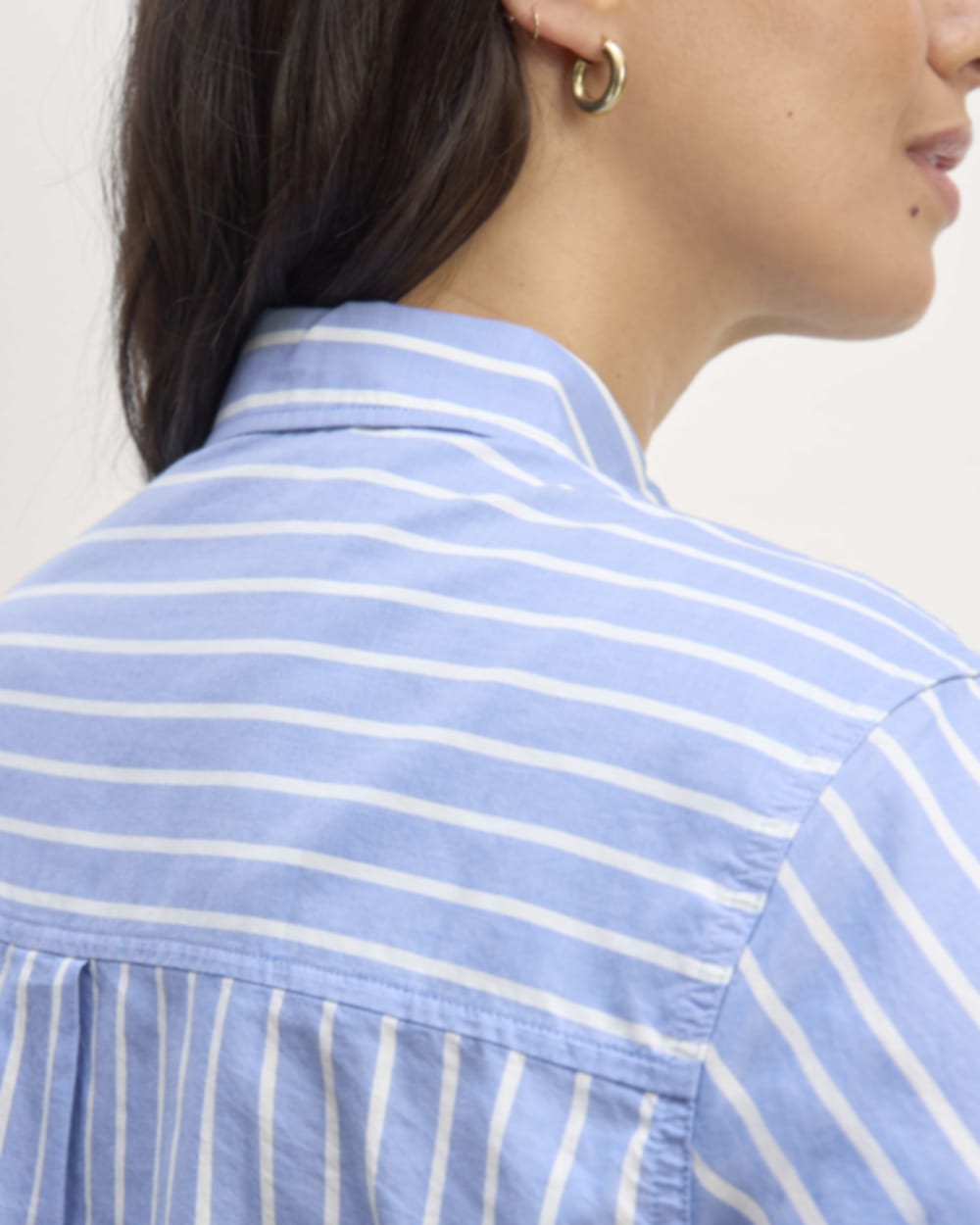 The Way-Short Shirt in Silky Cotton | Mariner Blue / White - Image 5