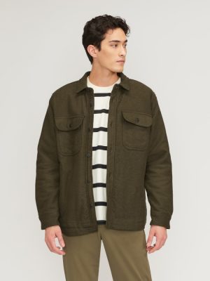 The ReNew Fleece-Lined Heavyweight Overshirt | Heathered Green