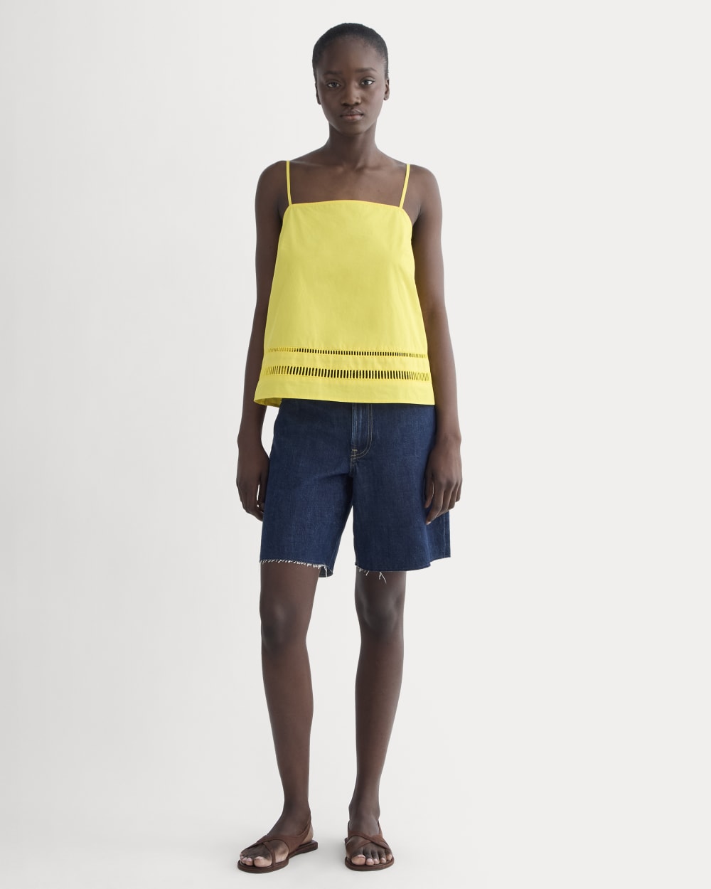 The Lace Trim Tank | High Visibility Yellow - Image 3