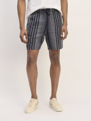 The Linen Easy Short | Navy / Bone