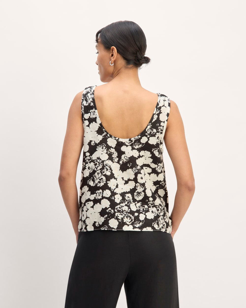 The Scoop Tank in Linen | Black / Bone Floral - Image 6