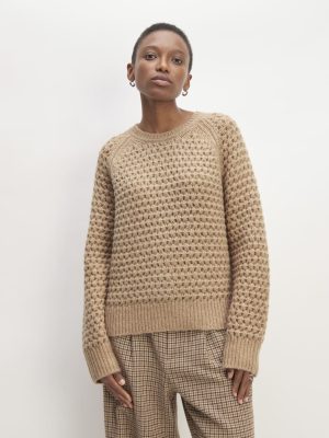 The Cloud Oversized Textured Crew | Tiger's Eye