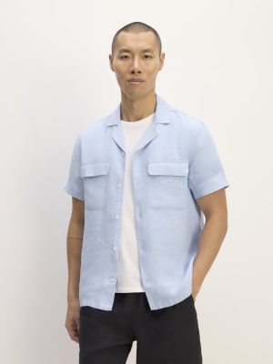 The Resort Shirt in Linen | Light Blue