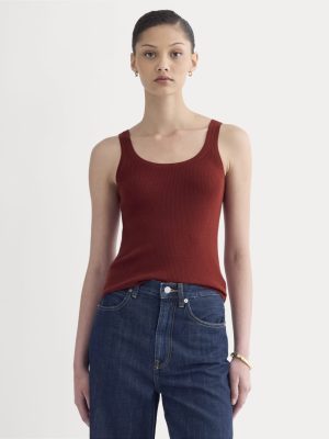 The Light Ribbed Cami in Ultrasoft Merino | Merlot