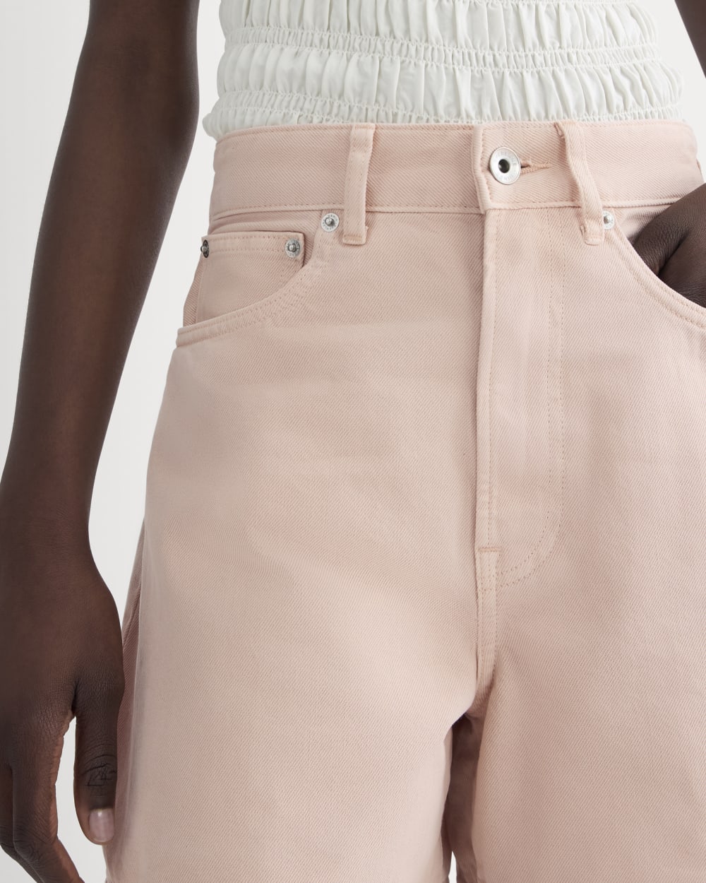 The A-Line Denim Short | Garment-Dyed Pink - Image 4
