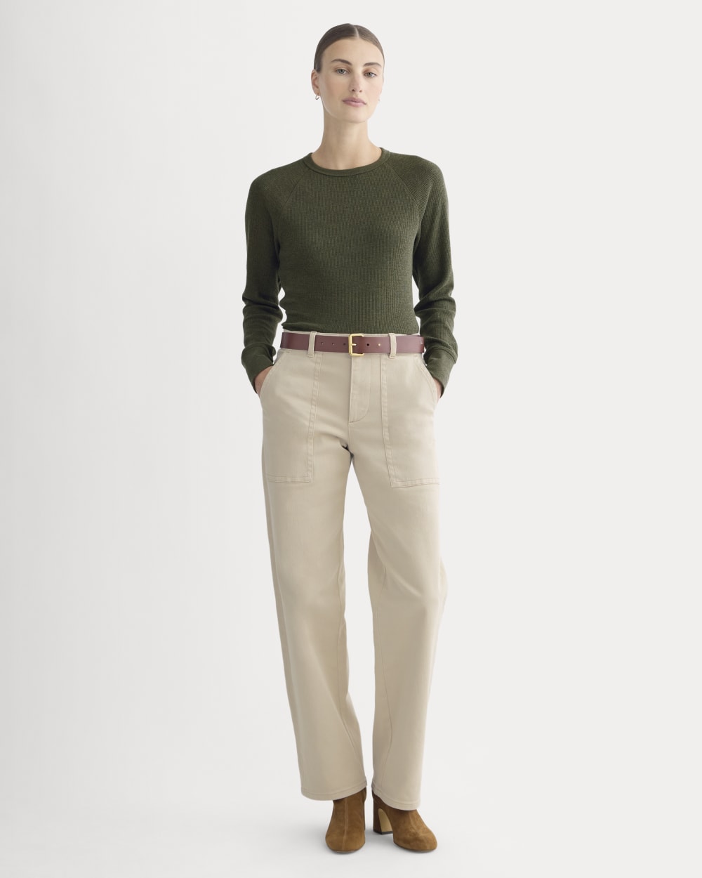 Slim-Fit Crew in Cozy Waffle | Heather Beech - Image 3