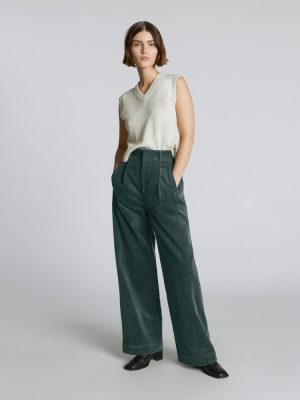 The Corduroy Way-High® Drape Pant  | Evergreen