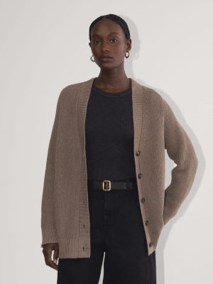 The Long Cocoon Cardigan | Heather Taupe