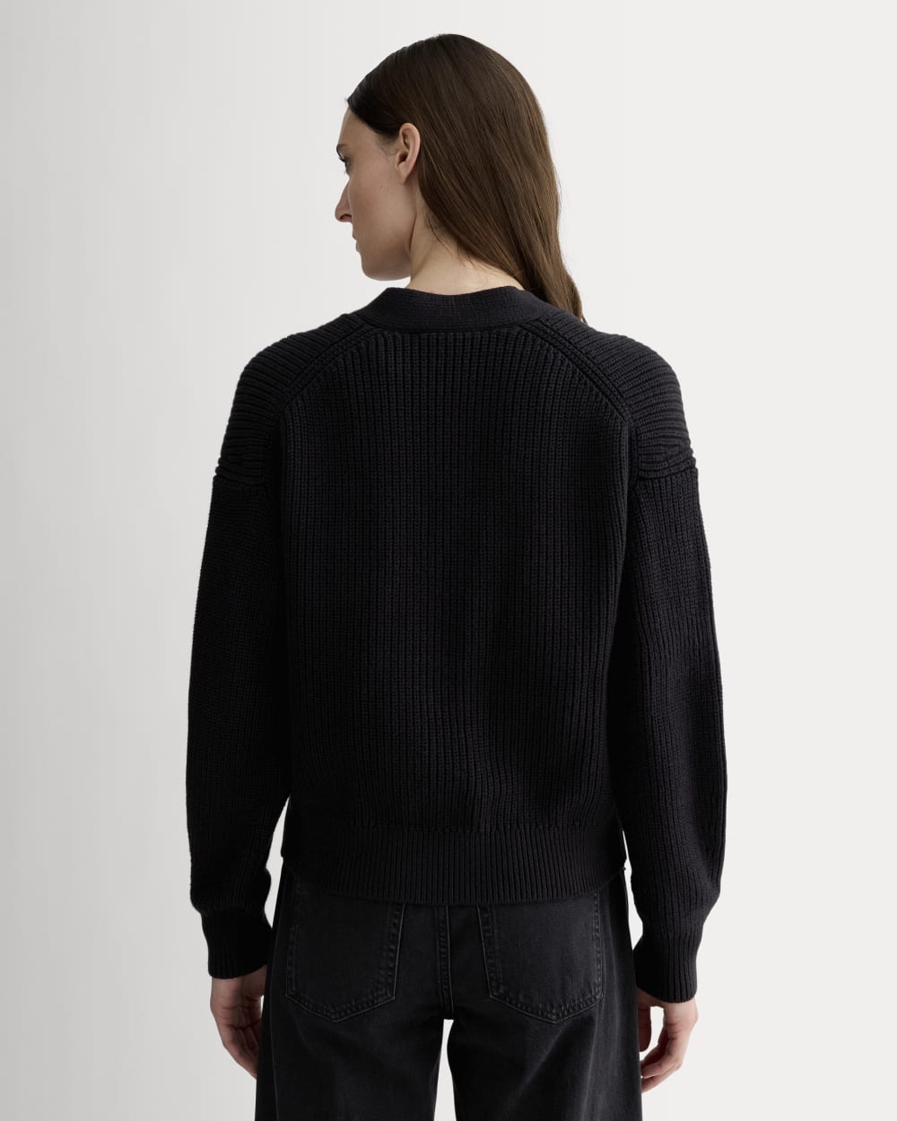 The Boxy Cardigan in Everyday Cotton | Black - Image 5