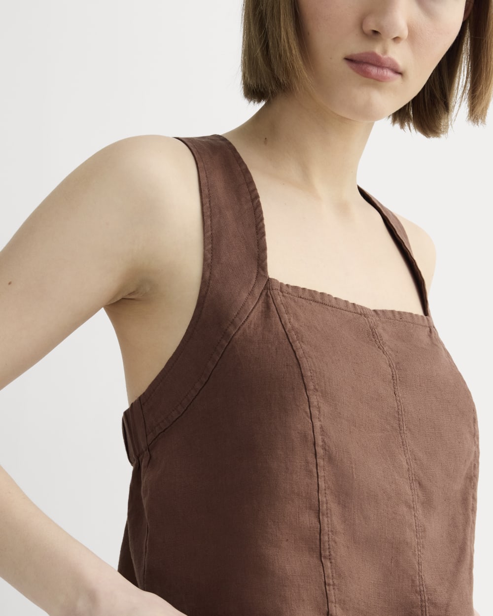 The Crossback Tank in Linen | Cedarwood - Image 4