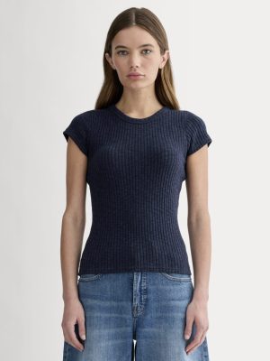 The Cozy Rib Tee | Navy