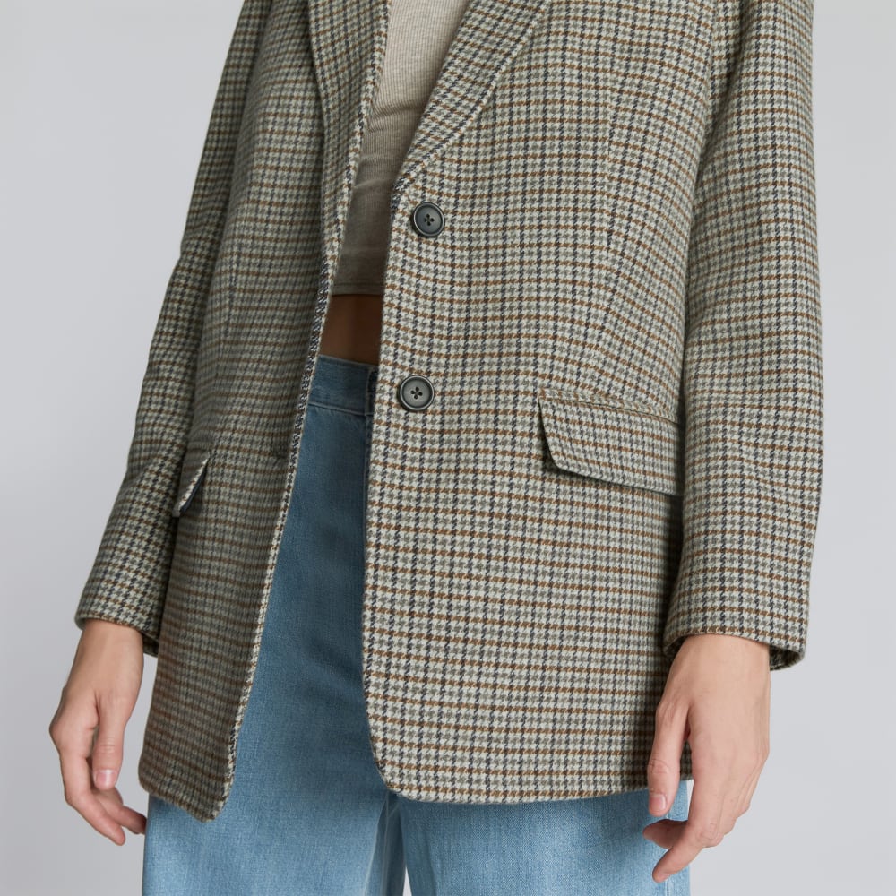 The Oversized Blazer in Wool | Pewter Houndstooth - Image 5