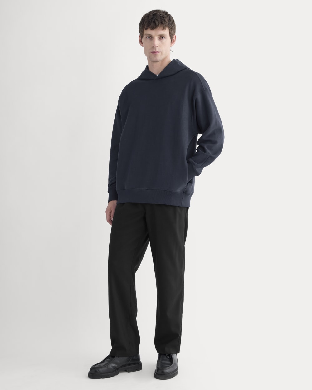 Twill Terry Jacquard Hoodie | Navy - Image 3