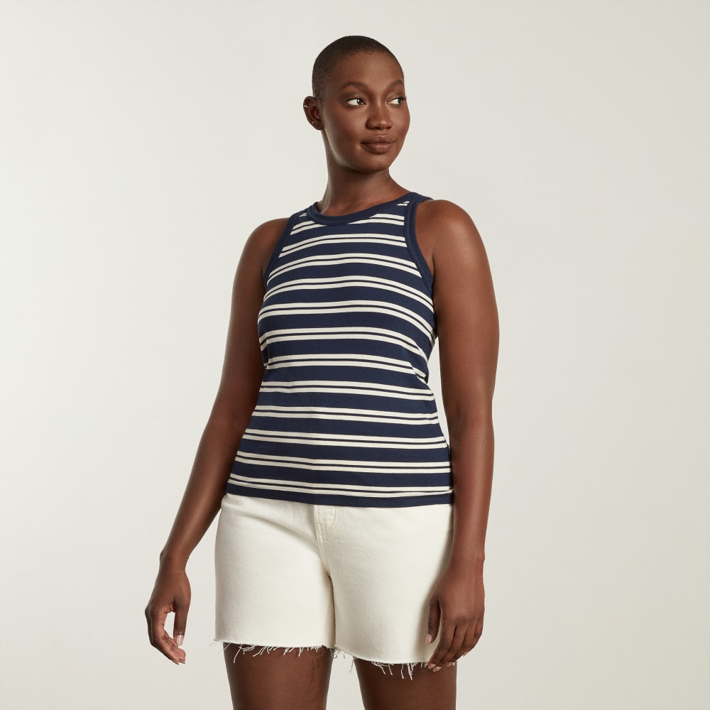 The Tank in Essential Cotton | Navy / Tan - Image 2
