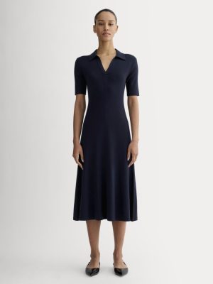 The Knit Polo Dress | Navy