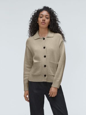 The Cotton Chore Sweater Jacket | Trench Coat Khaki