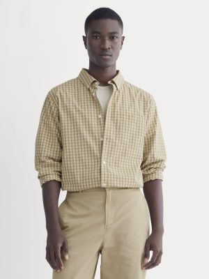 Washed Poplin Shirt | Aged Brass Plaid