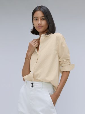 The Must-Have Shirt in Silky Cotton | Golden Palm / White
