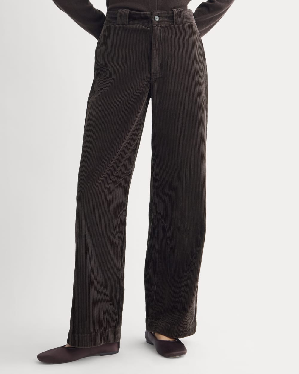 Corduroy Wide-Leg Trouser | Dark Chocolate - Image 3
