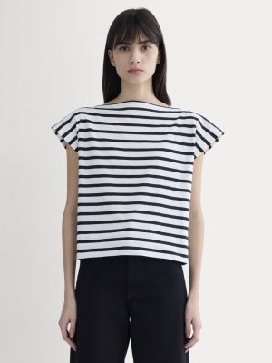 The Oversized Muscle Tee | Bone / Black