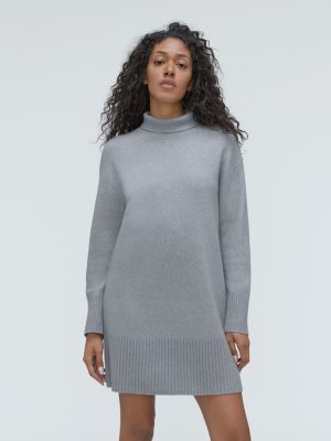 The Cozy Stretch Turtleneck Dress | Smoke