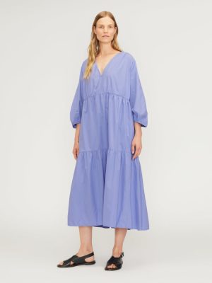 The Poplin Tiered Dress | Cornflower Blue