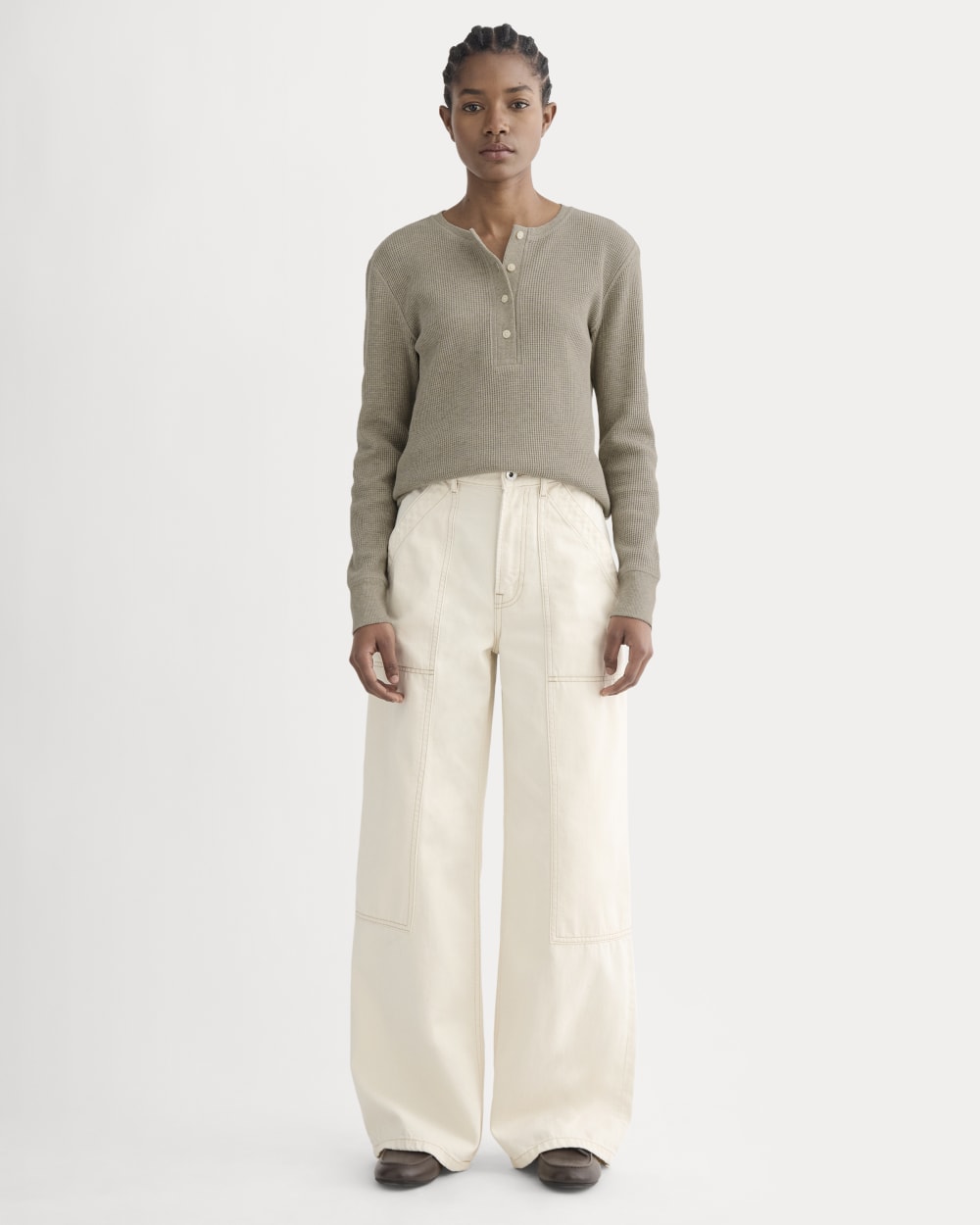 The Waffle Henley | Oatmeal Heather - Image 3